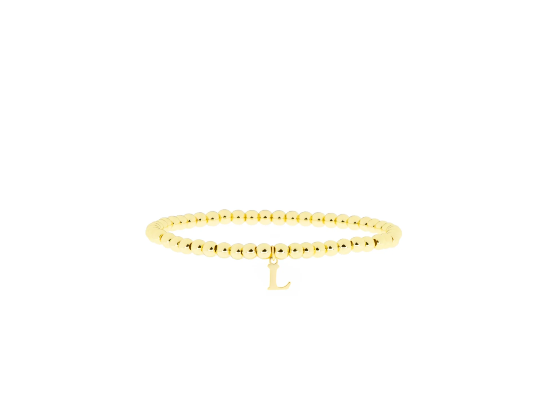 4mm Gold Ball Bracelet- Initial