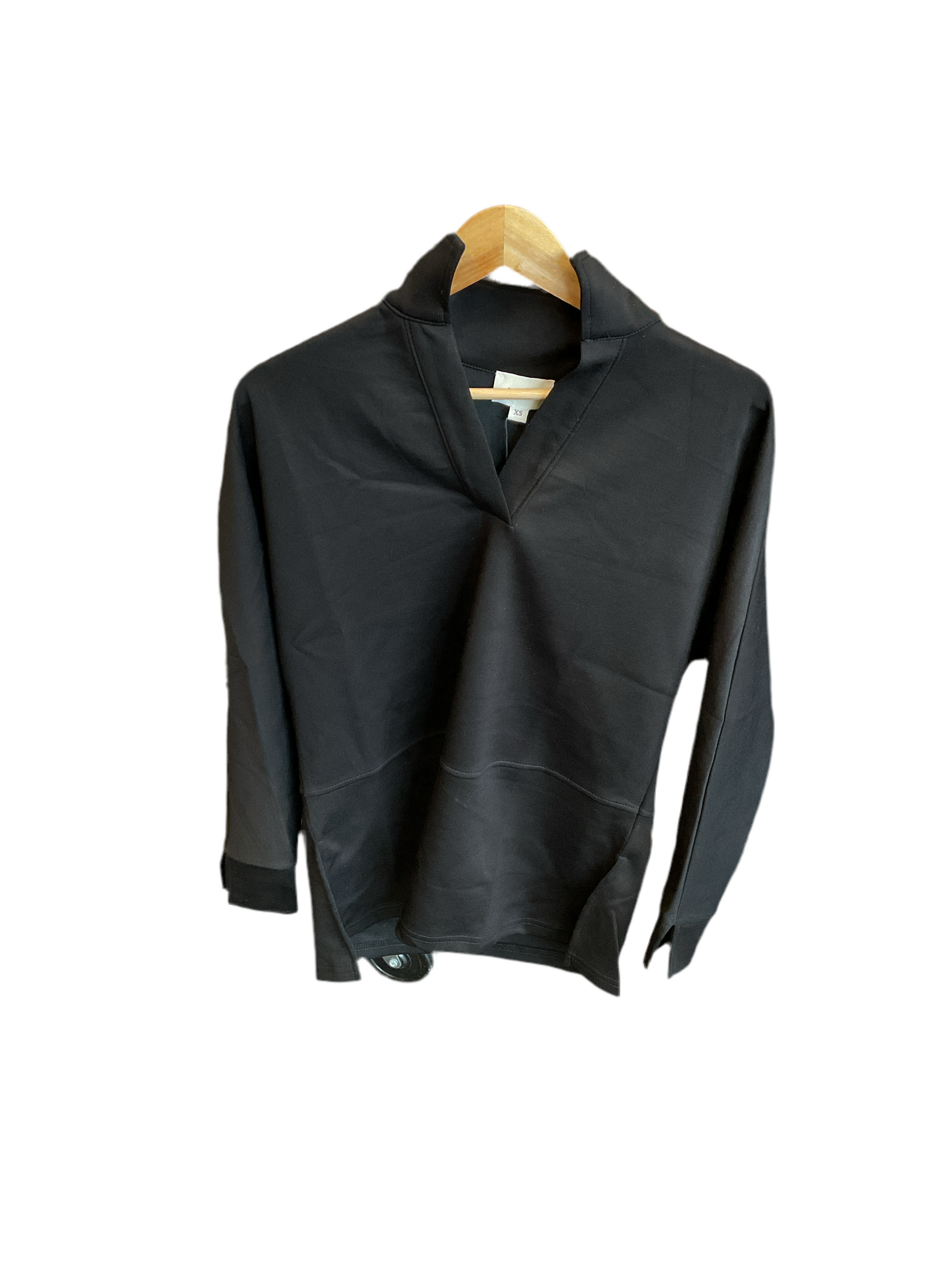 Black Collared Long Sleeve Top