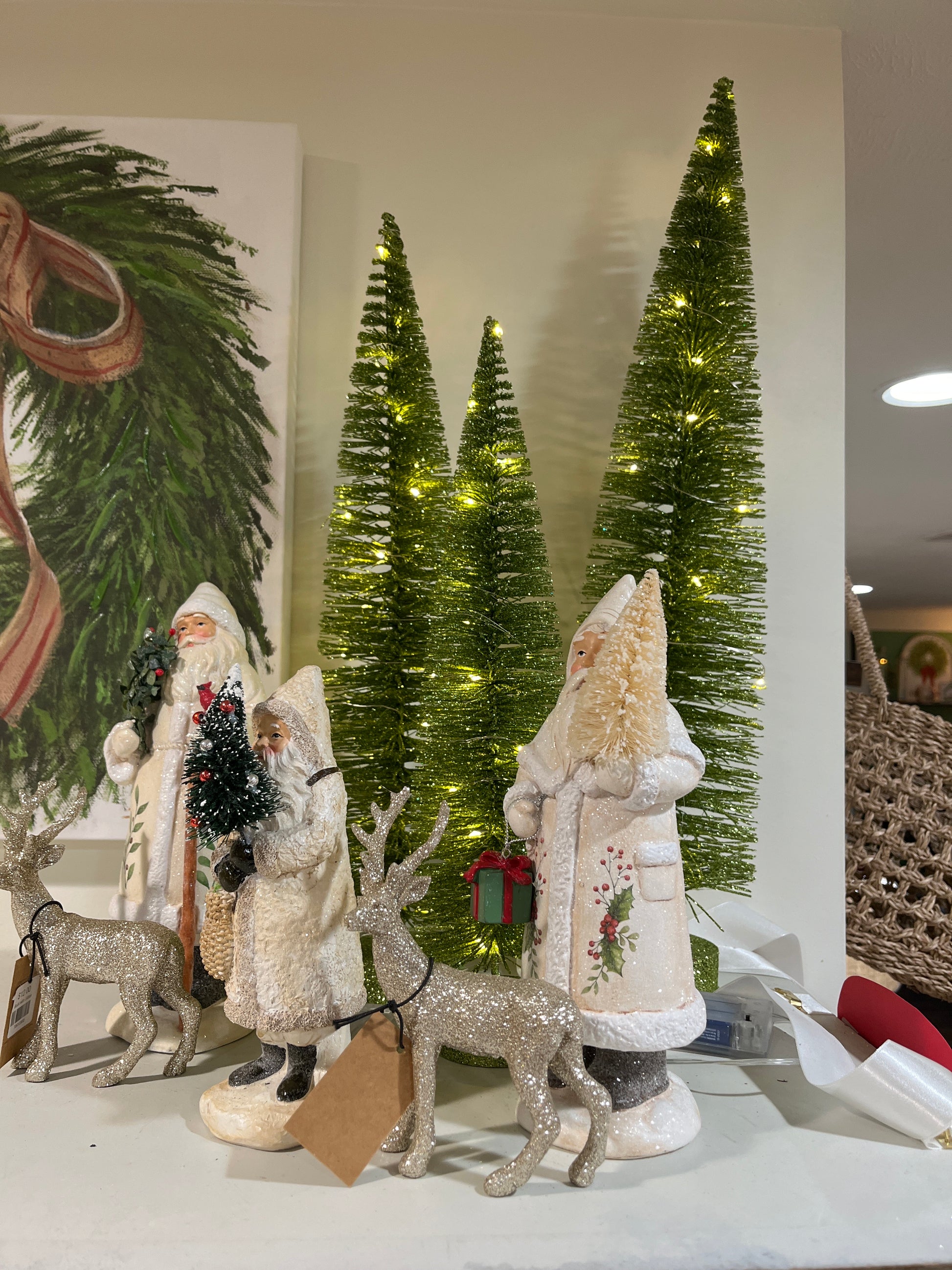 Bottle Brush Trees Clear Lights