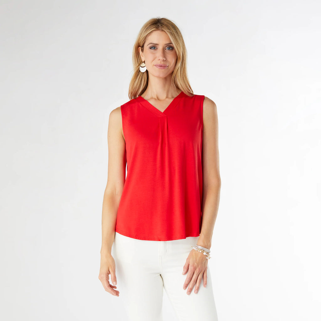 Erin Pleat Back V-Neck Tank