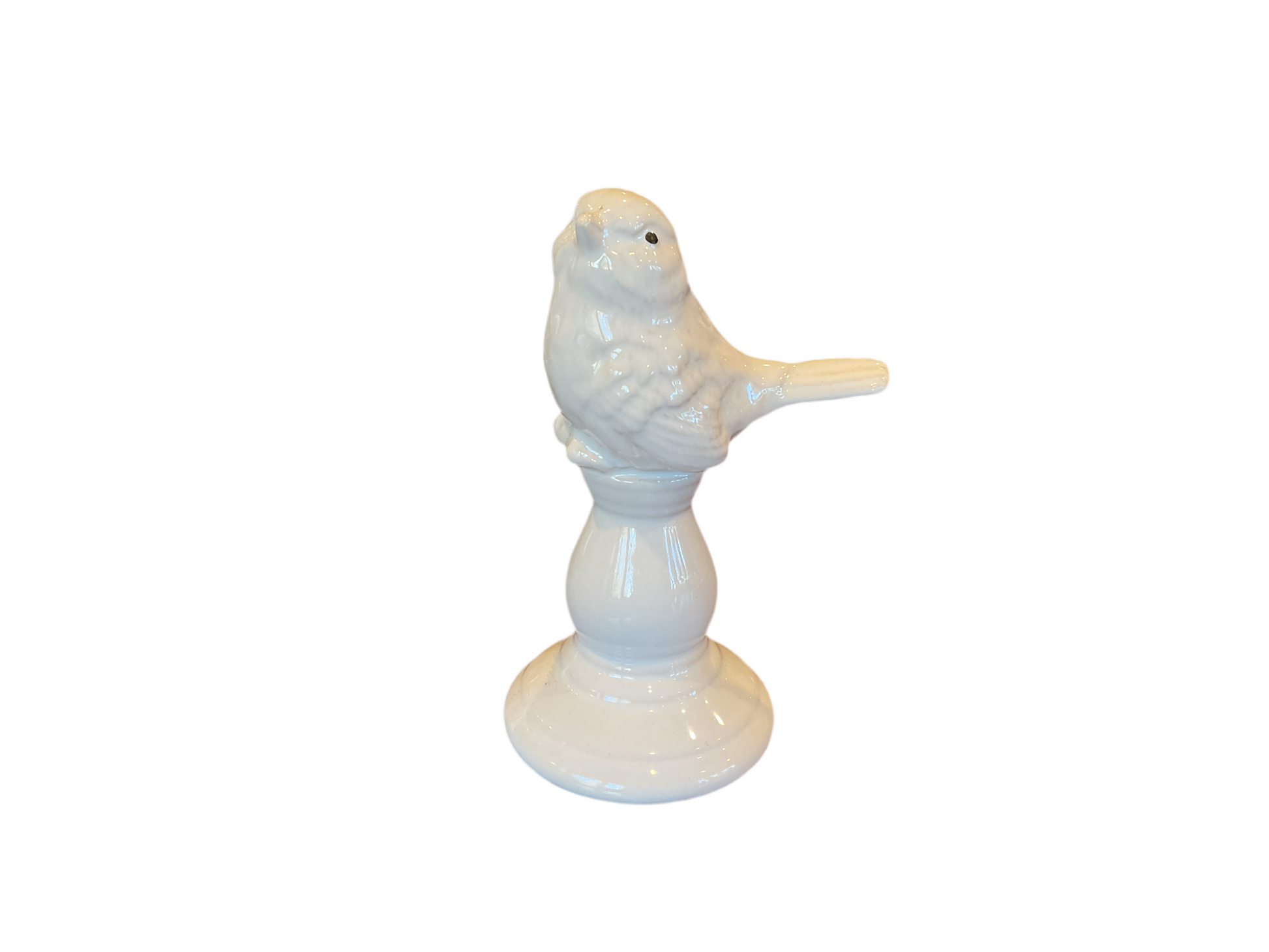 Cream Ceramic Birds on a Pedestal