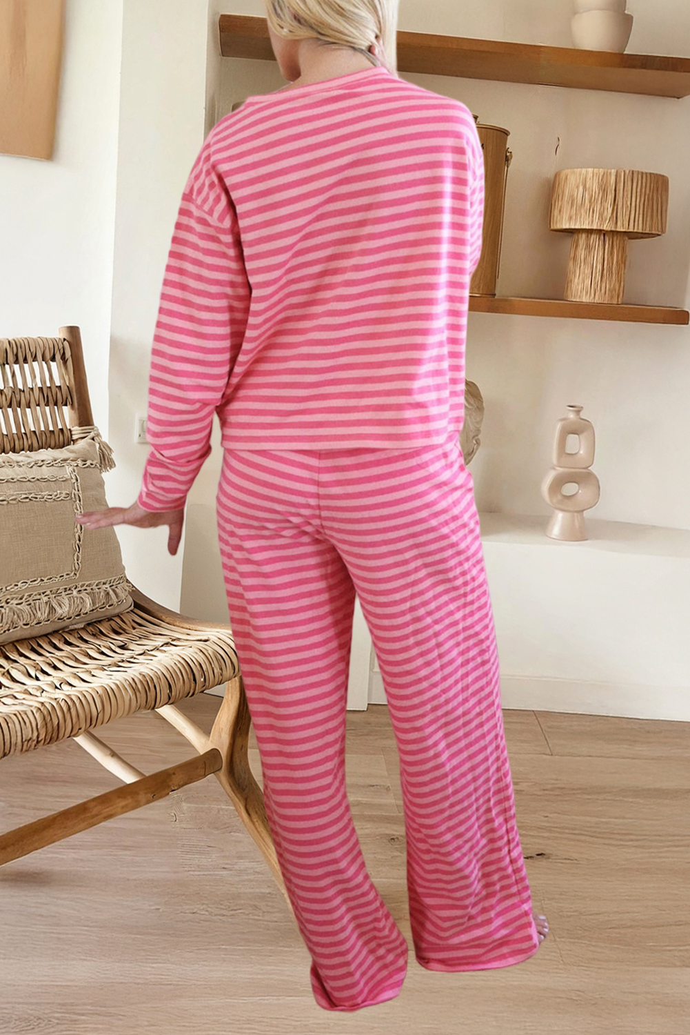 Lounge Set- Rose Stripe