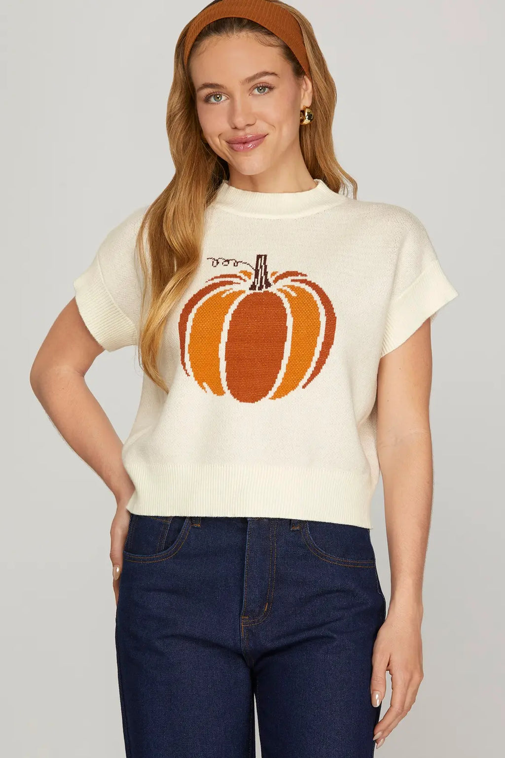 Round Neck Pumpkin Sweater