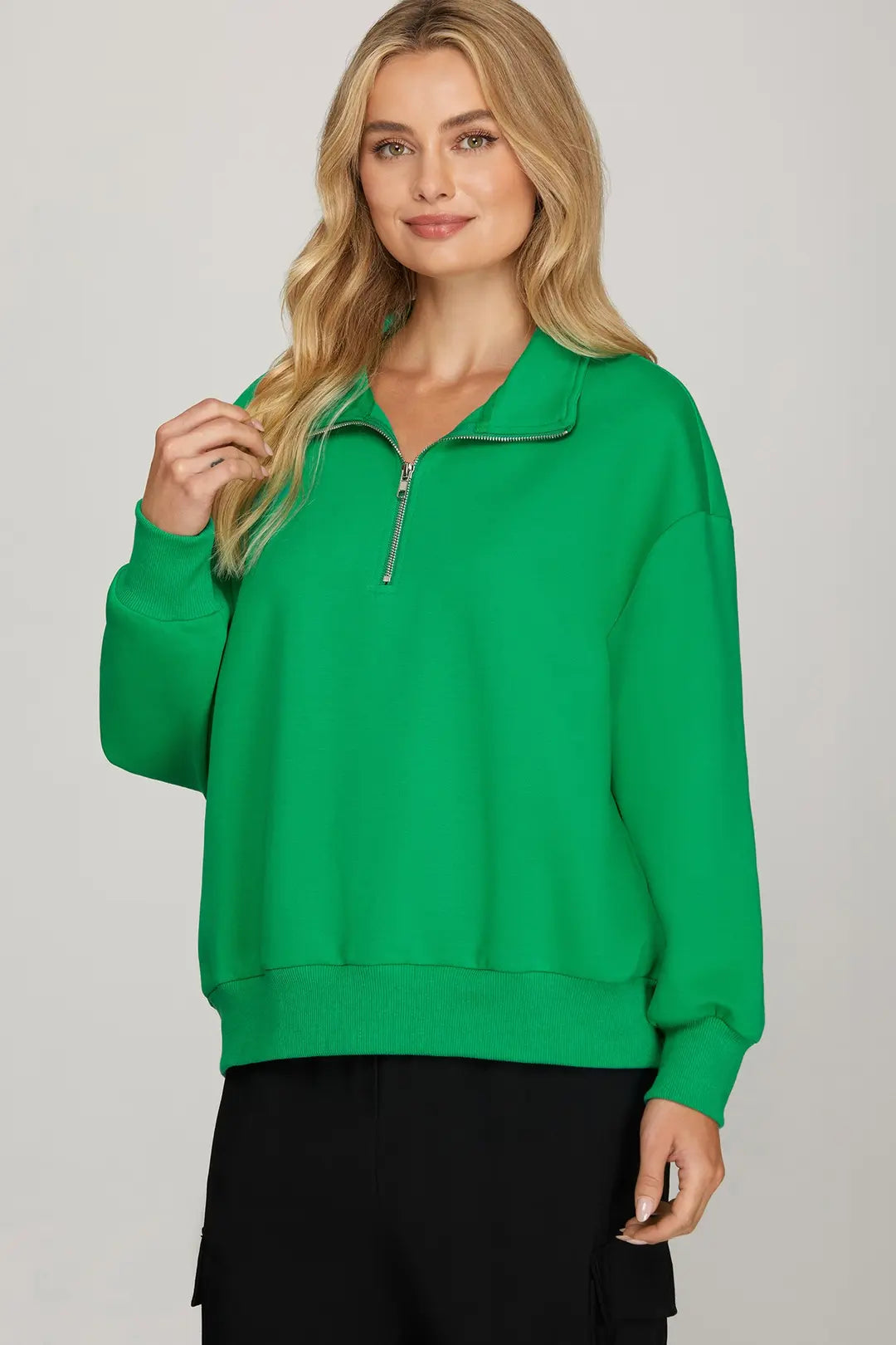 Long Sleeve Half Zip Sweatshirt