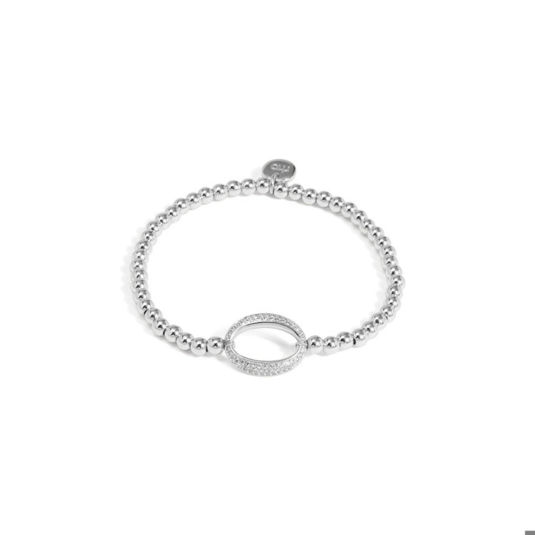 PavA Oval Link Beaded Stretch Bracelet