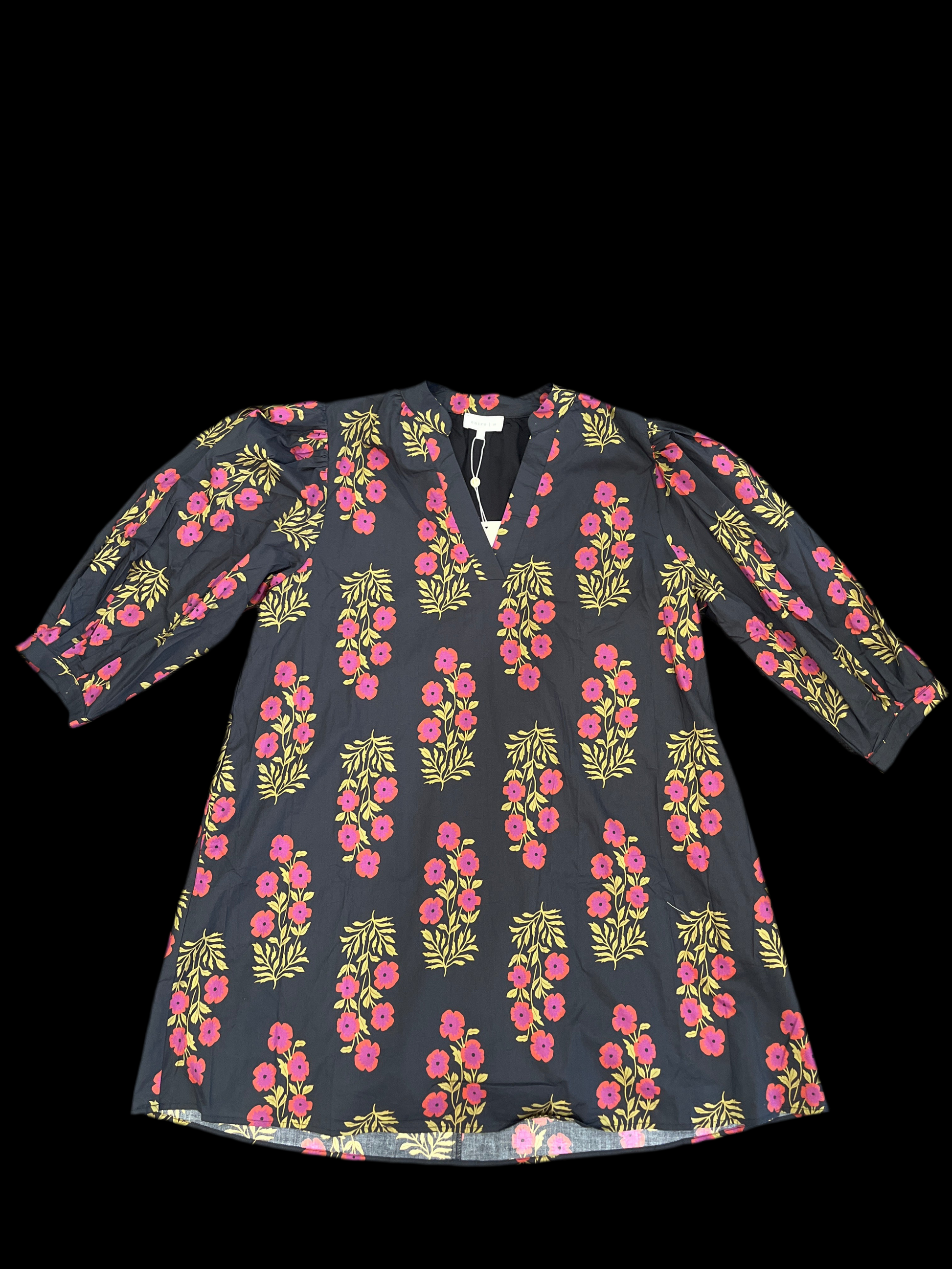 Black Floral Midi Dress