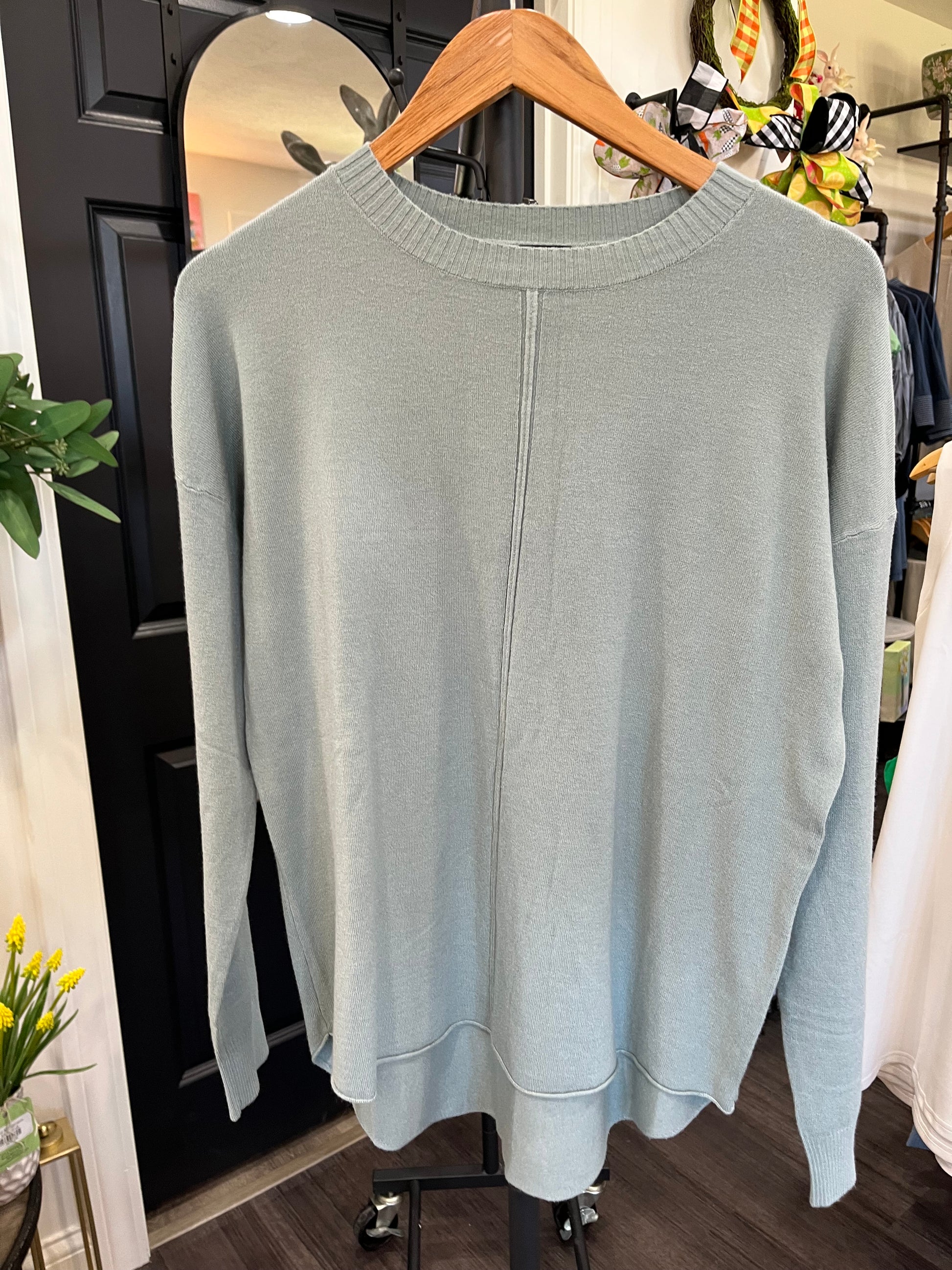 Lightweight Heavenly-Luxe Long Sleeve Sweater with Front Seam
