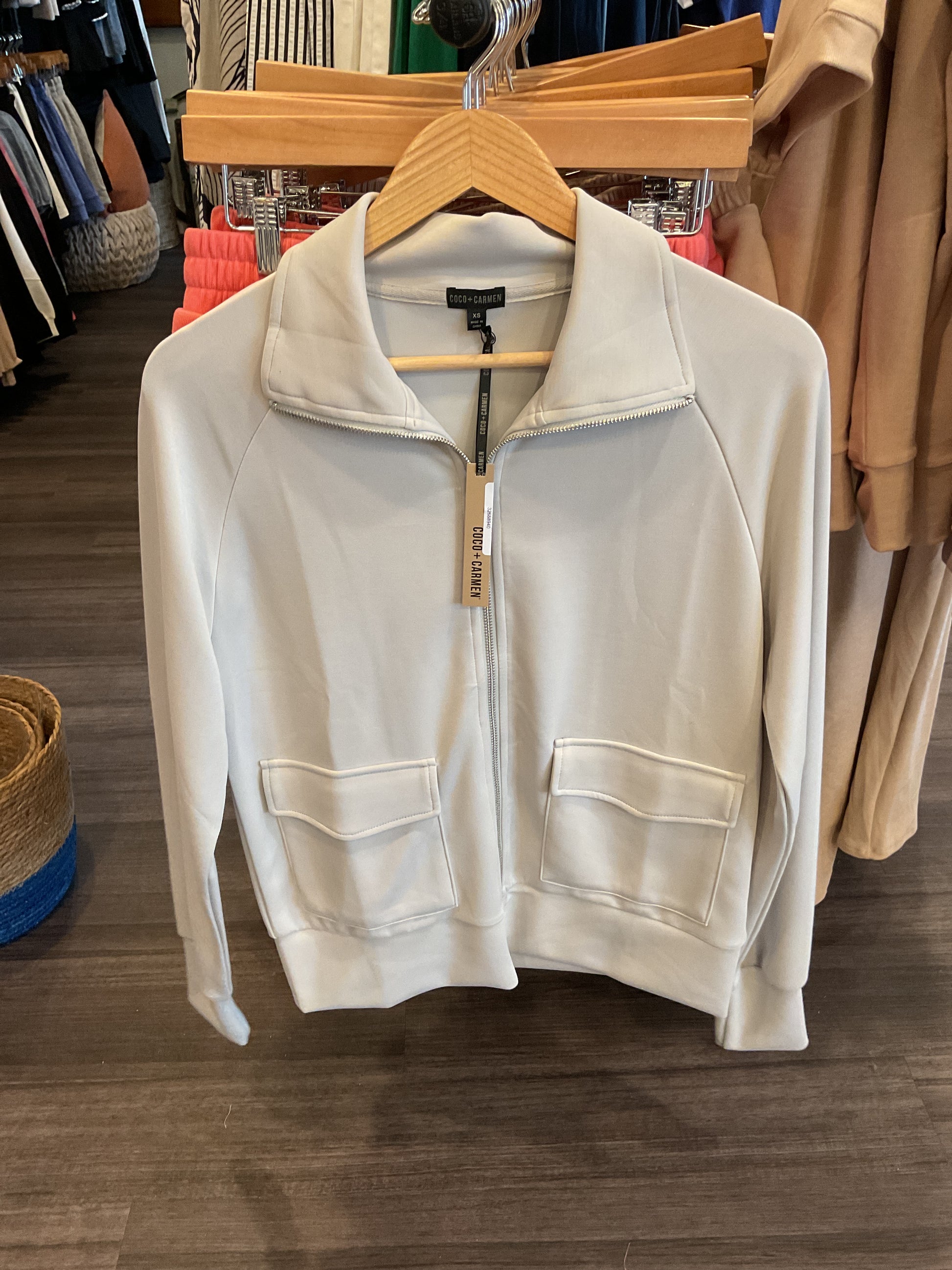 Hilarie Duo Zip Sweatshirt w/ Front Pockets