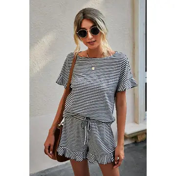 Stripe Top & Short Set- FINAL SALE