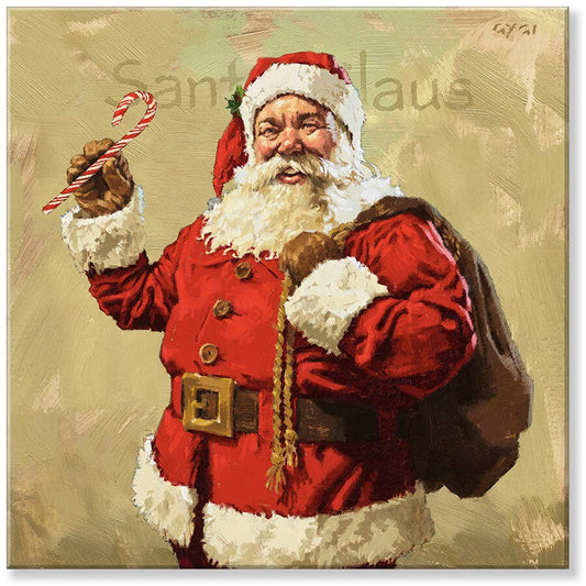 CANDY CANE SANTA WALL ART