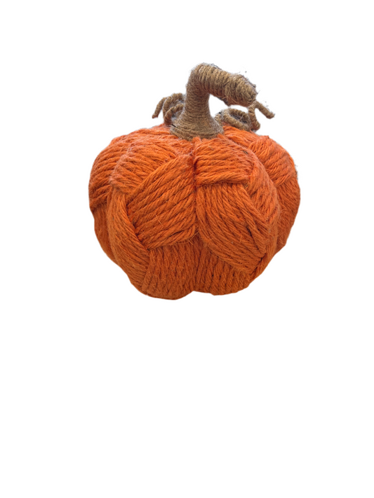 7.5” string w/jute woven pumpkin