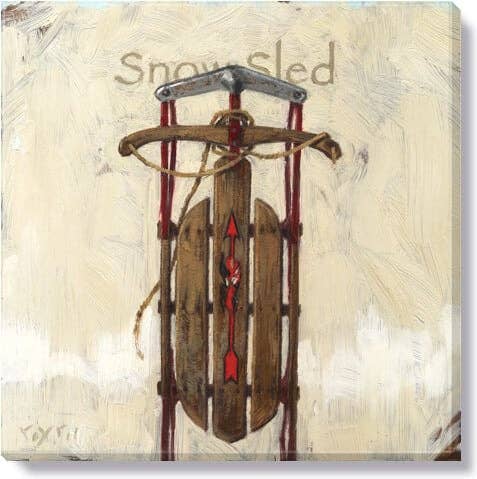 SNOW SLED GICLEE WALL ART