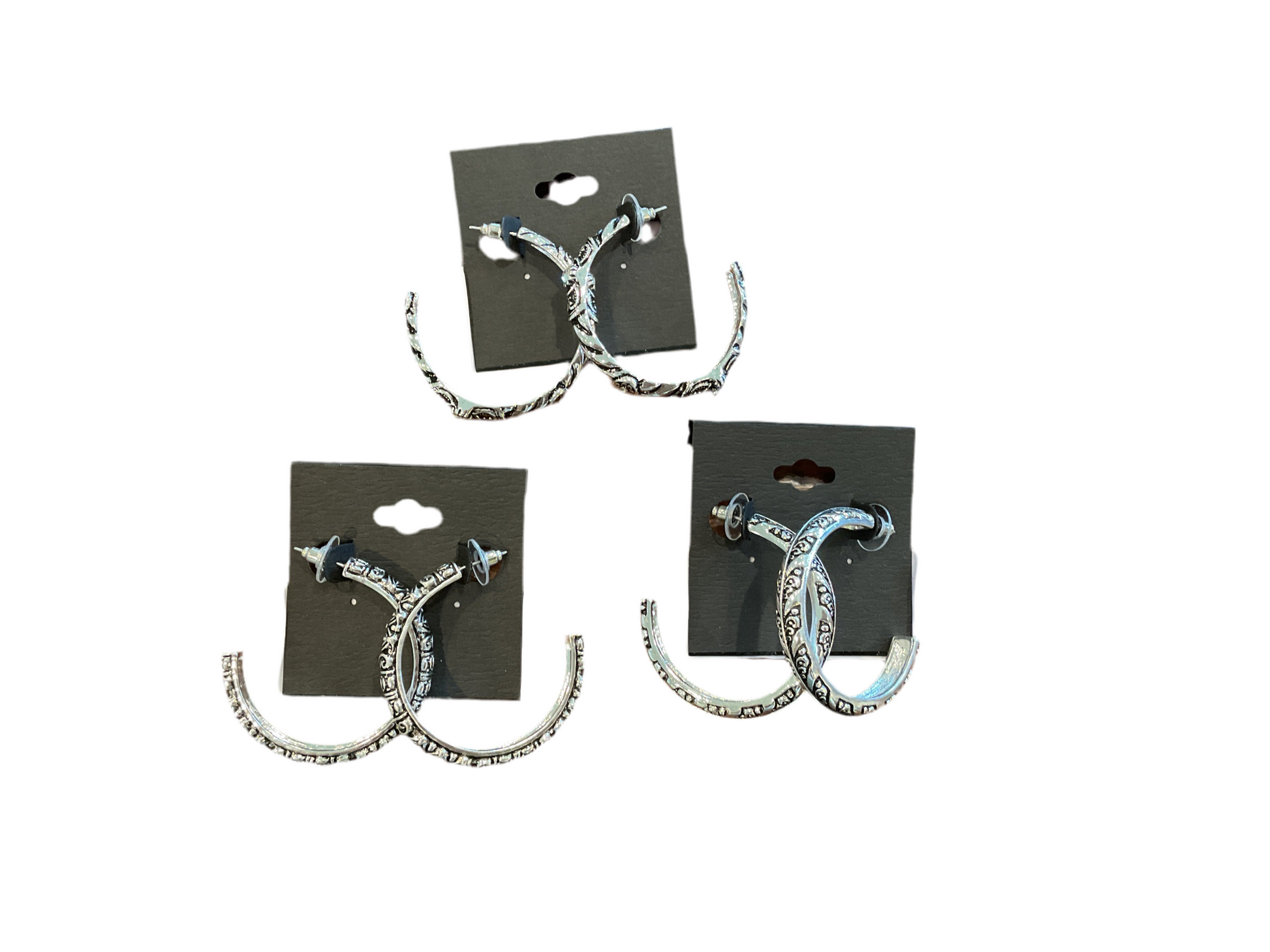 Filigree Silver Hoop Earrings