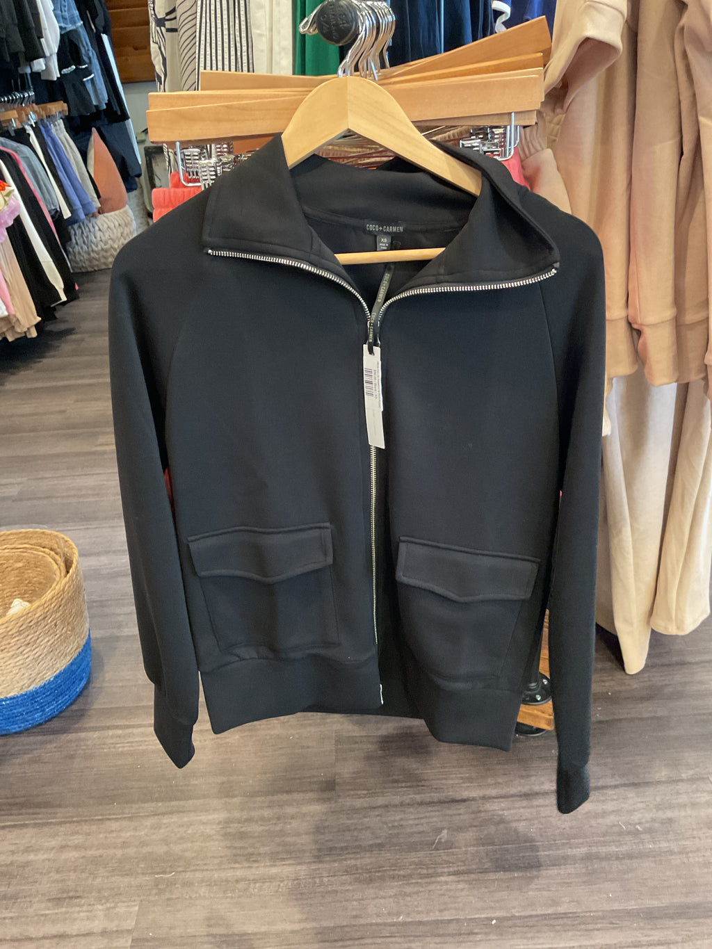 Hilarie Duo Zip Sweatshirt w/ Front Pockets