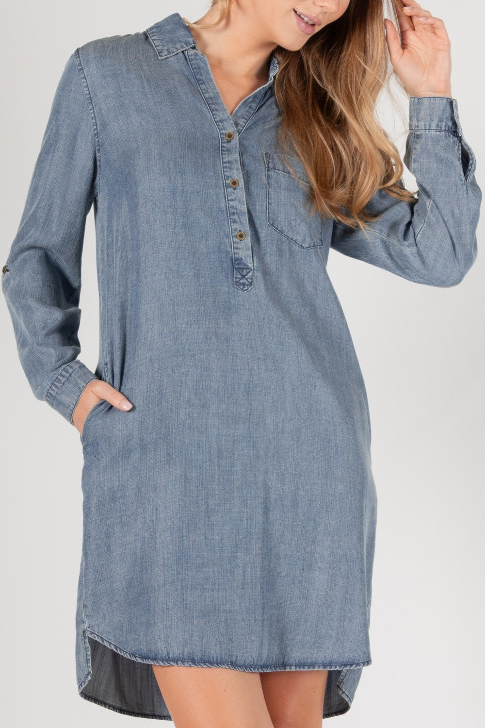 Fabric Dress w/ Convertible Sleeves