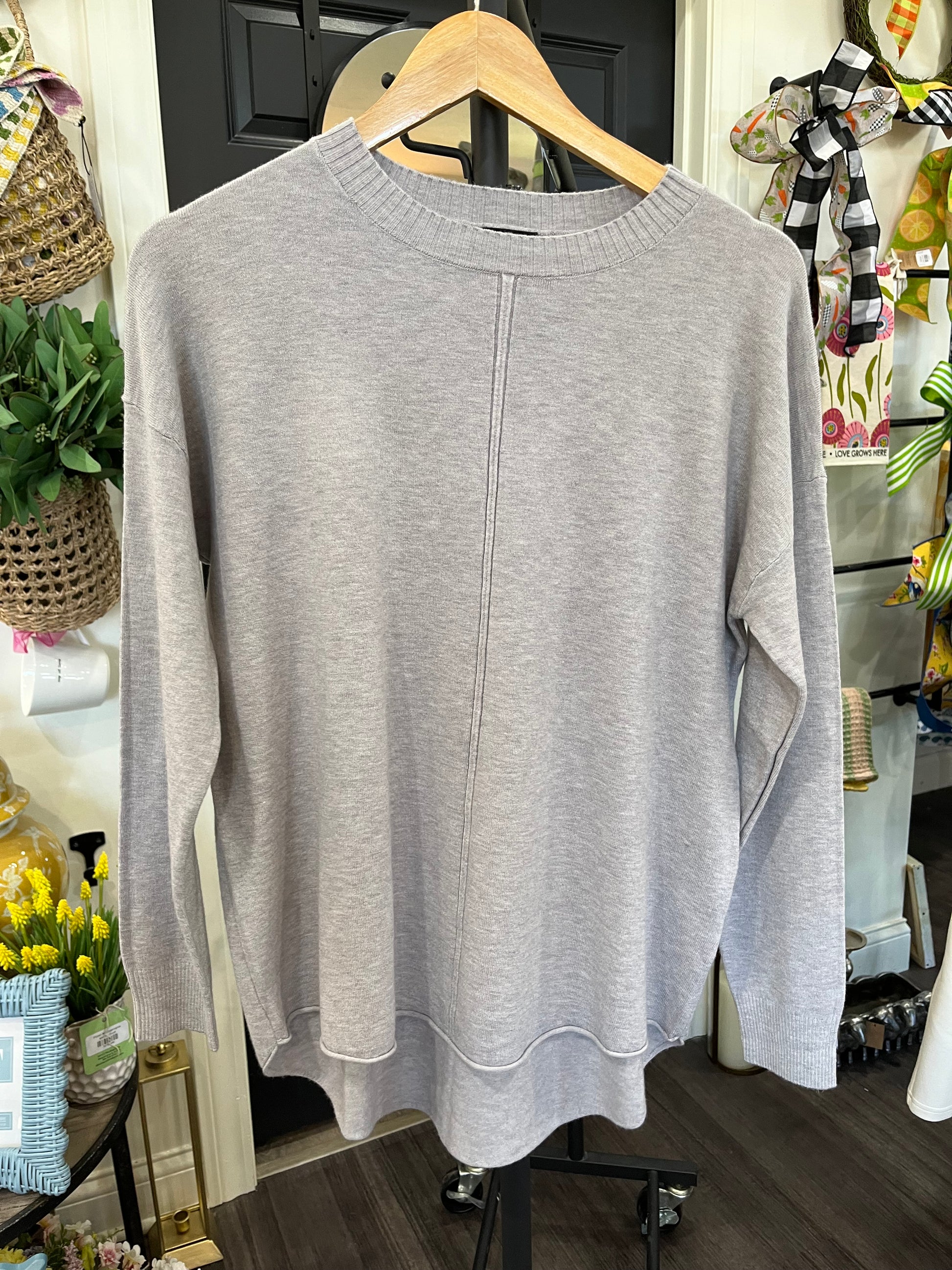 Lightweight Heavenly-Luxe Long Sleeve Sweater with Front Seam