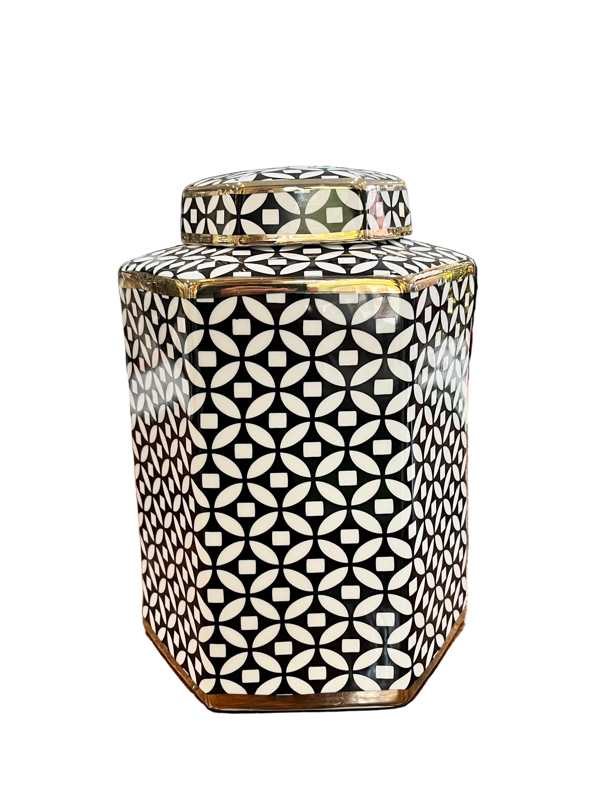 Black & White Jars w/ Lid