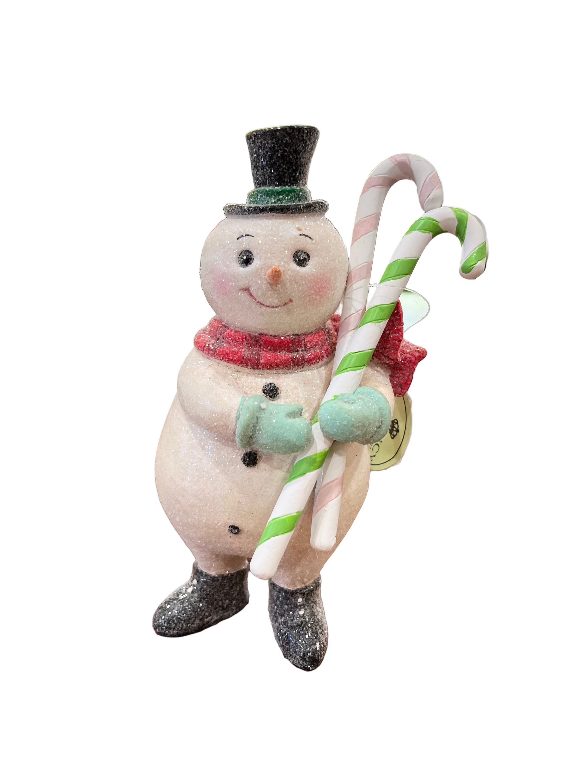 7" Resin Snowman w/ Canes