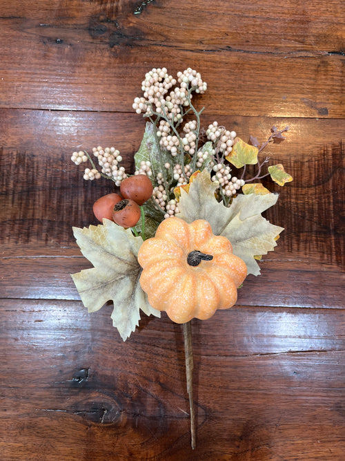 14" Pumpkin Berry Maple/Ivy Leaf Pick