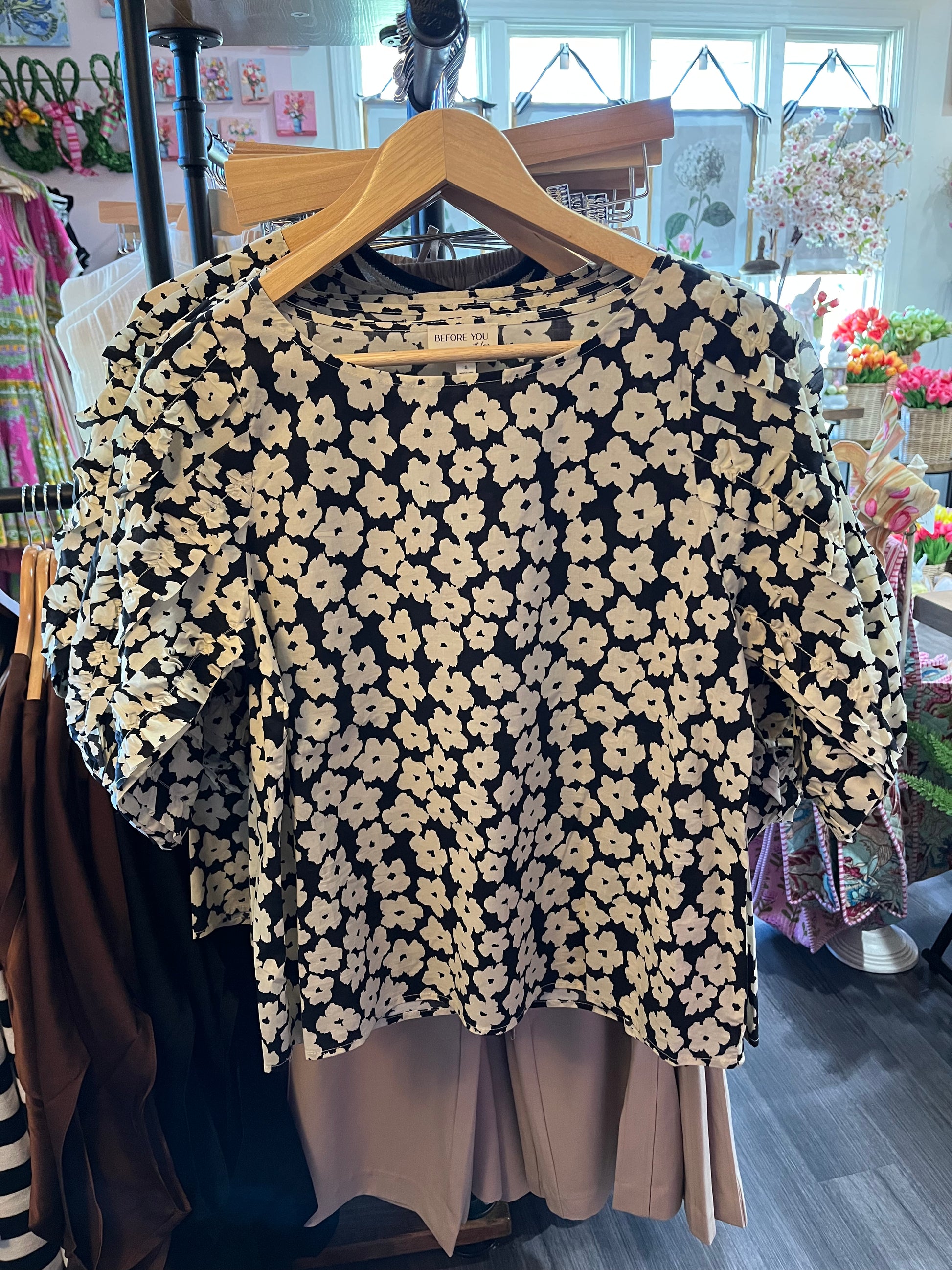 Poplin Ruffled Top
