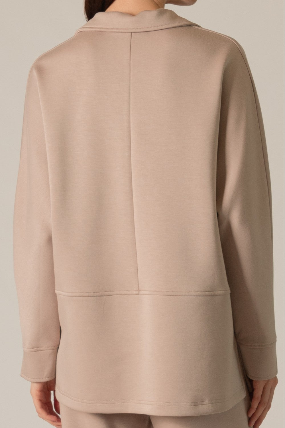 P. CILL Butter Modal Collared Long Sleeve Top