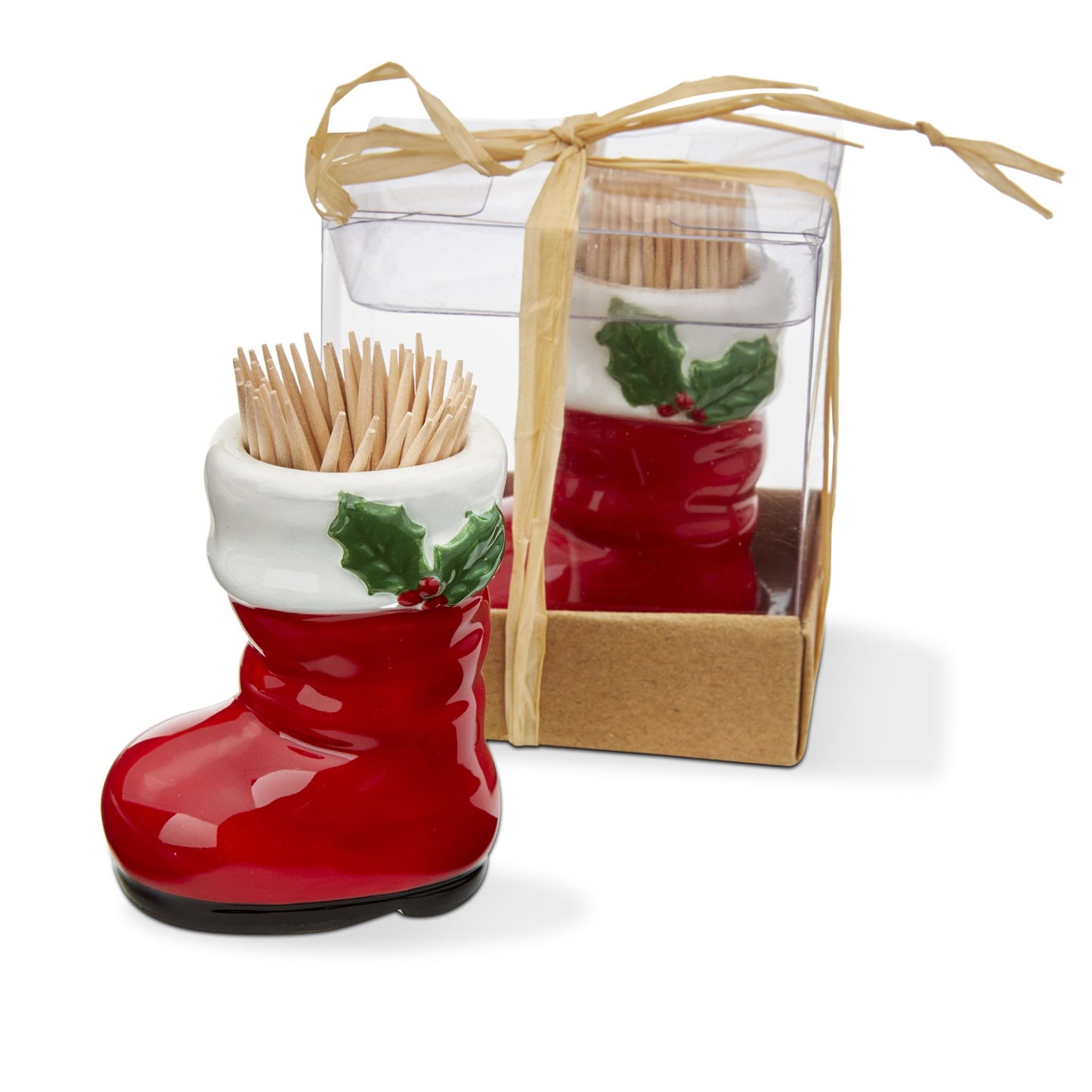 Santa boot toothpick holder set