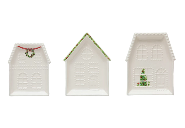 Embossed Stoneware House Plate