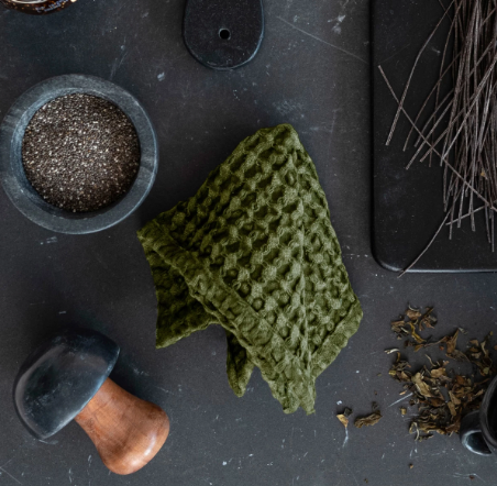 Stonewashed Cotton Waffle Weave Dish Cloths