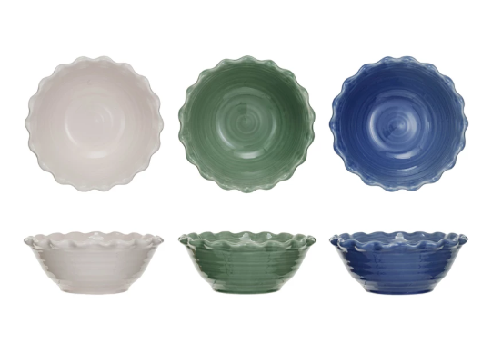 Stoneware Bowl w/ Scalloped Edge