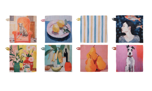 Printed Recycled Microfibre Two-Sided Dish Cloth