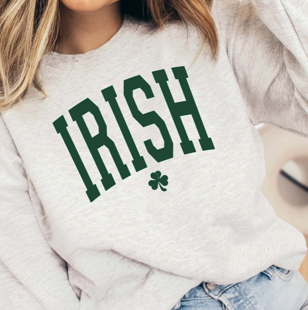 Irish With Shamrock Green Crewneck