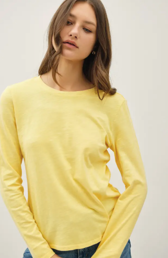 Cotton Slub Crewneck Long Sleeve