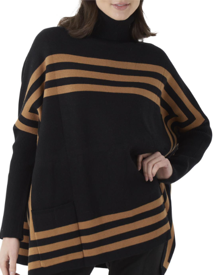 Stripe Sleeve Sweater w/ Pockets