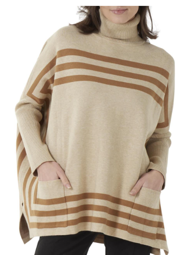 Stripe Sleeve Sweater w/ Pockets