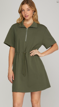 Olive Scuba Dress
