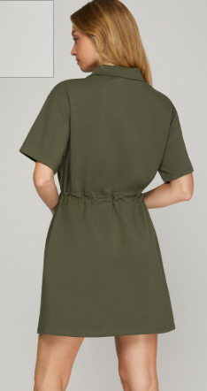 Olive Scuba Dress