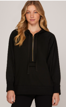Half Zip Hooded Sweatshirt