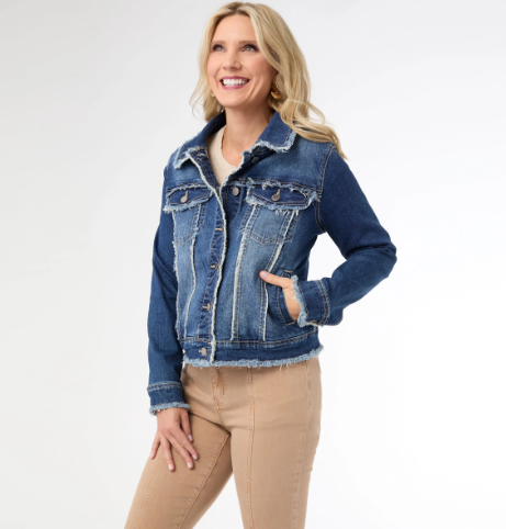 Bambu Soft Denim Jacket with Fringe