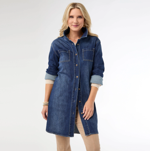 Bambu Soft Button Front Long Shacket