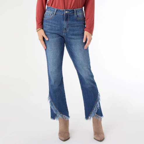 Bambu Soft Straight Ankle with Crossover Fringe Bottom