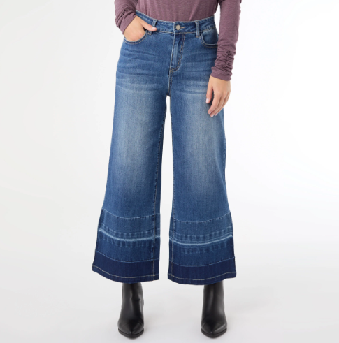 Bambu Soft Wide Leg Crop with Contrast Bottom