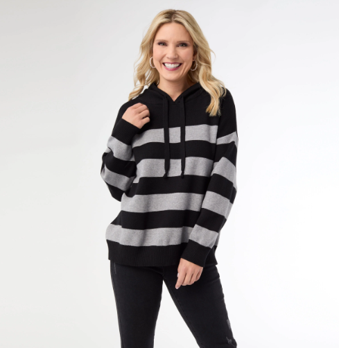 Heavenly Luxe Stripe Pullover w/ Hood
