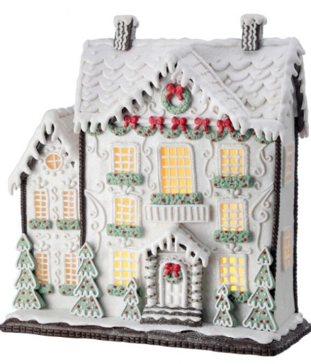 WHITE GINGERBREAD CAKE HOUSE