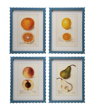 Framed Glass Wall Decor With Vintage Reproduction