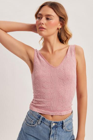 V-neck Floral Print Seamless Tank
