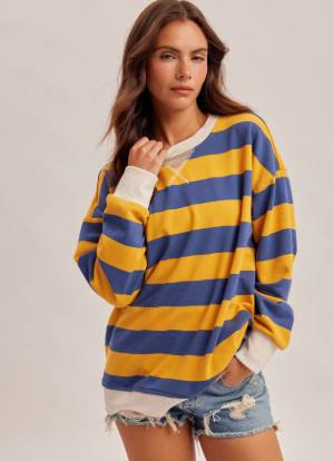 Color Block & Stripe French Terryshirt