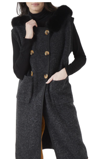 Faux Fur Trimmed Vest
