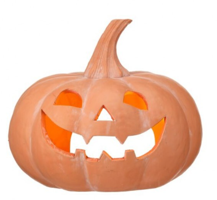 Terra Cotta LED Pumpkin