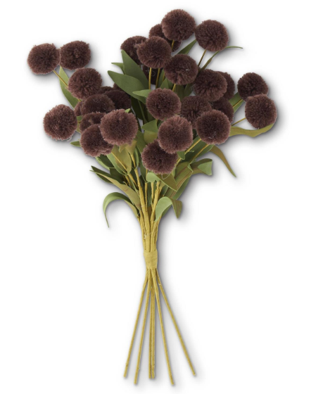 13" pompom pick with green Eva leaves bundle