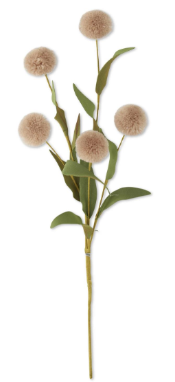 13" pompom pick with green Eva leaves bundle